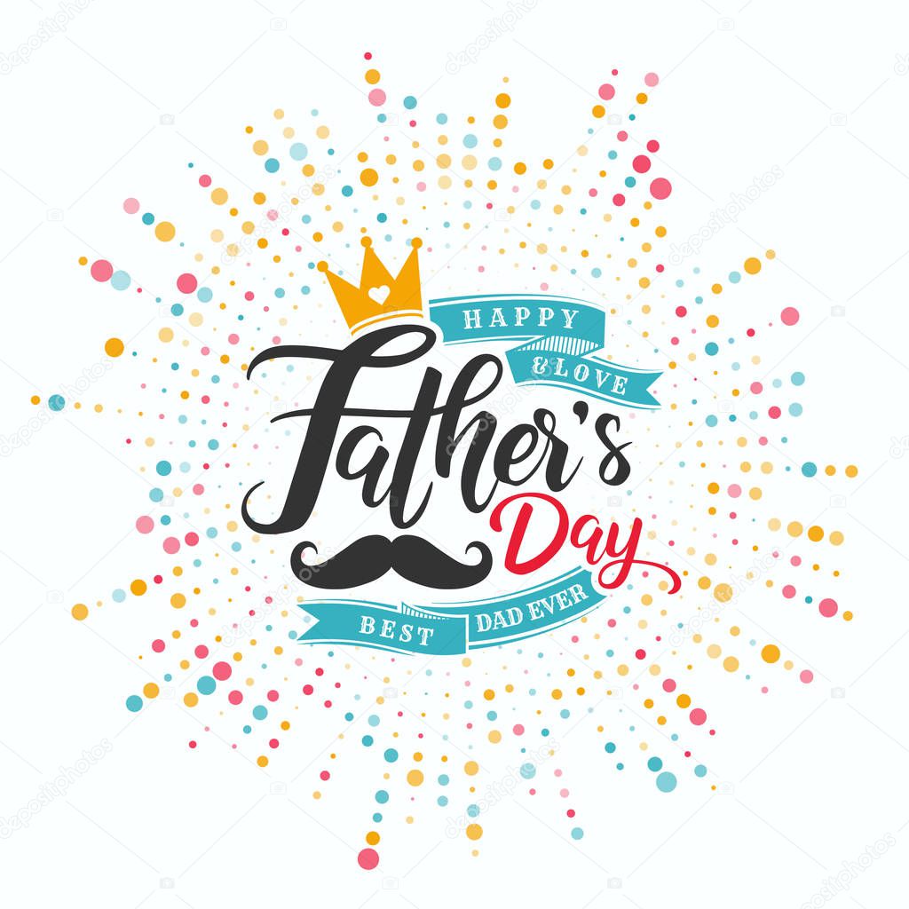 Fathers Day Lettering Calligraphic.Happy Fathers Day Handwritten