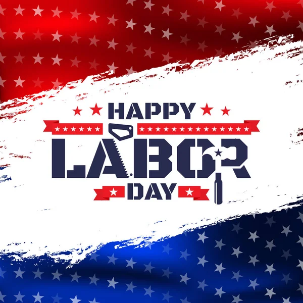 Happy labor day.america labor day für Grußkarte. — Stockvektor