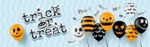 Halloween banner mit halloween ghost ballons.scary luftballons.website gruselig oder banner template.vector illustration eps10 — Stockvektor