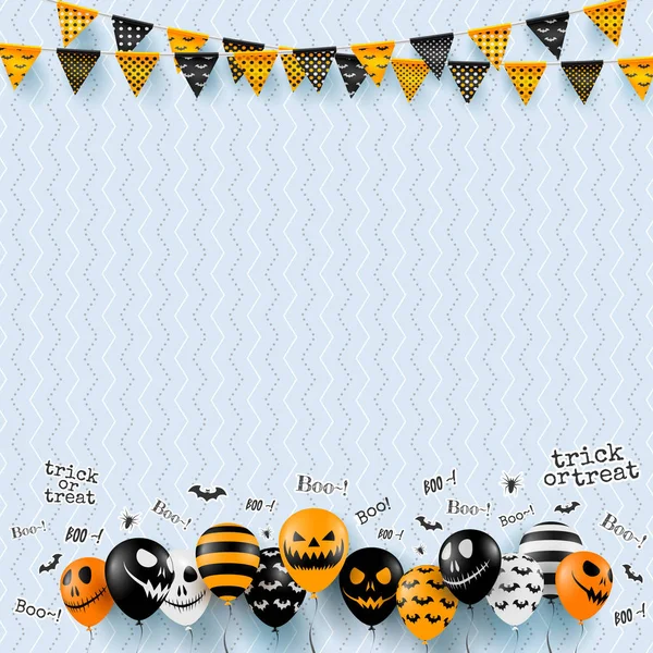 Halloween bakgrund med Halloween Ghost Balloons.Scary air ballonger. Webbplats spooky, bakgrund eller banner Halloween mall. Vektorillustration Eps10 — Stock vektor