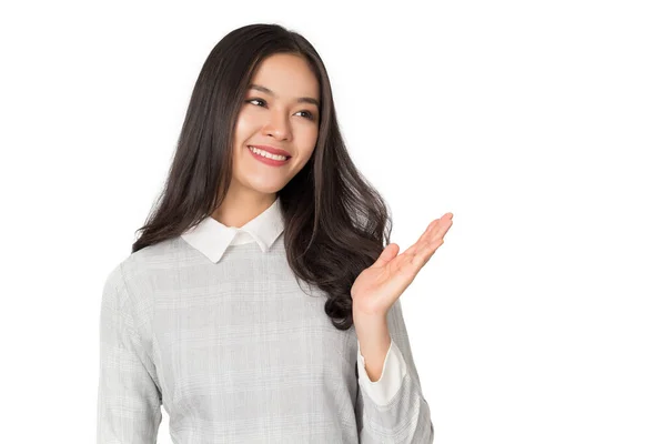 Joven Belleza Saludable Feliz Mujer Asiática Con Cara Sonriente Aislado —  Fotos de Stock