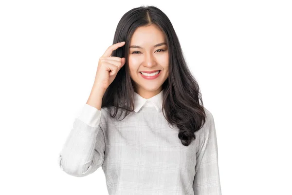 Joven Belleza Saludable Feliz Mujer Asiática Con Cara Sonriente Aislado —  Fotos de Stock
