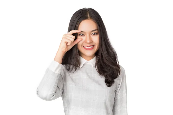 Joven Belleza Saludable Feliz Mujer Asiática Con Cara Sonriente Aislado —  Fotos de Stock