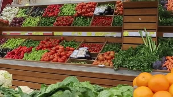 Hortalizas Frutas Frescas — Vídeo de stock