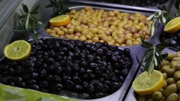 Olive Fresche Sul Mercato — Video Stock