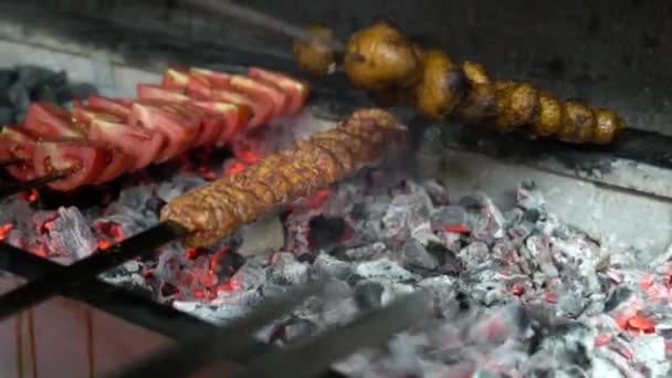 Турецька Кухня Кебаб Турецької Кухні — стокове відео