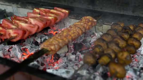 Török Étel Kebab Török Konyhából — Stock videók