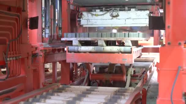 Paving Stone Factory Work Machine — Stock Video