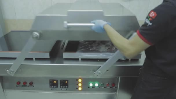 压榨机压碎的肉 — 图库视频影像