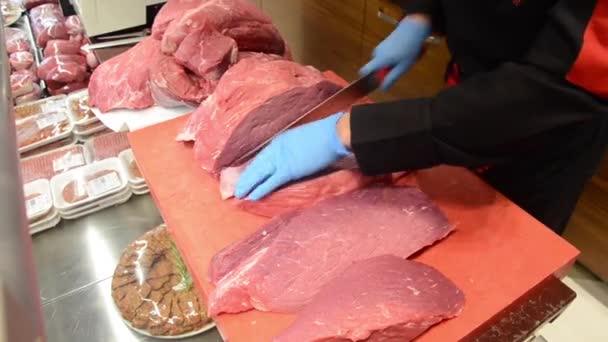 Cięcie Mięsa Zapasów Wideo — Wideo stockowe