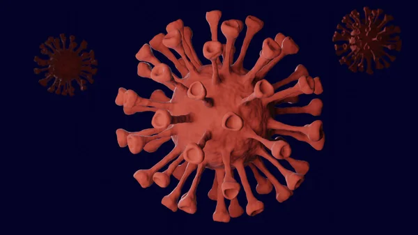 Covid Coronavirus Sarc Cov 2感染パンデミックワクチンウイルス流行研究室医学細胞背景医学健康感染症3Dレンダリング — ストック写真
