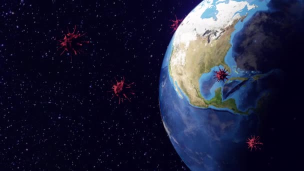 Planeet Aarde Transformeert Virus Geïsoleerde Zwarte Achtergrond Met Knippad Illustratie — Stockvideo