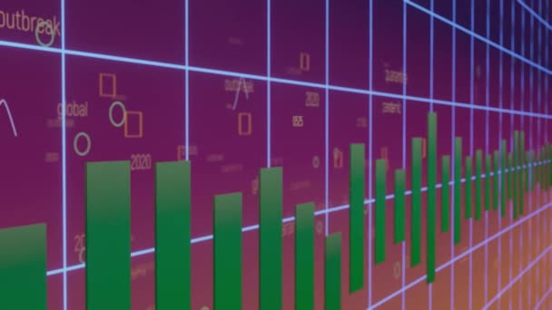 Stock Crash Market Exchange Loss Trading Graph Analysis Render — Stock Video