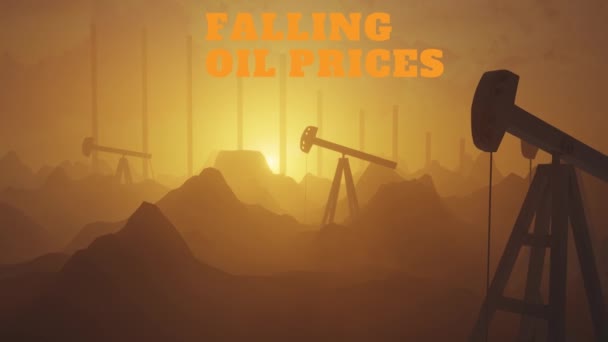 Het Renderen Van Fossiele Brandstof Energie Oliepomp Pompjack Oude Pompeenheid — Stockvideo