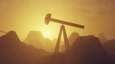 3 boyutlu görüntüleme. Petrol varili fiyatı grafiğe düşüyor. Video arkaplanı