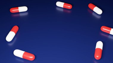 COVID 19 Coronavirus İlaç konsepti bir tablette. Yeni korona virüsü için antiviral ilaç kavramı. Corona tedavisi için ilaç firması. Covid Tedavi, salgın, dünya broşürü konseptini kapat