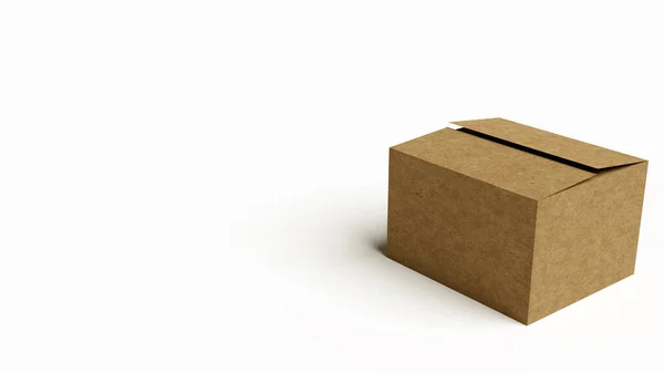 Karton Kutular Teslimat Seti Boyutlu Görüntüleme Beyaz Arkaplan — Stok fotoğraf