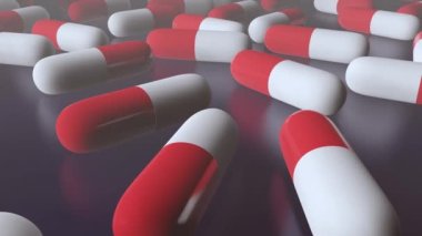 COVID 19 Coronavirus İlaç konsepti bir tablette. Yeni korona virüsü için antiviral ilaç kavramı. Corona tedavisi için ilaç firması. Covid Tedavi, Salgın, Dünya için Kapalı Konsept