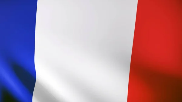 Närbild Frankrike Flaggan Vinkar Vinden Realistisk Flagga Bakgrund — Stockfoto