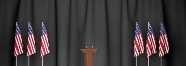 Tisková Konference Amerického Prezidenta Politics Usa Mluvčí Pódia Tribuna Německými — Stock fotografie