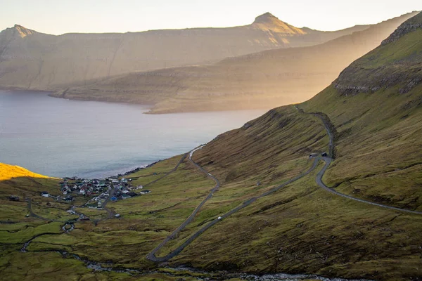 Landschappelijke Panorama Gouden Uur Uitzicht Adembenemend Landschap Stroymoy Island Faeröer — Stockfoto