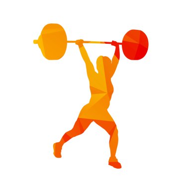 Halter kadın soyut poligonal vektör siluet