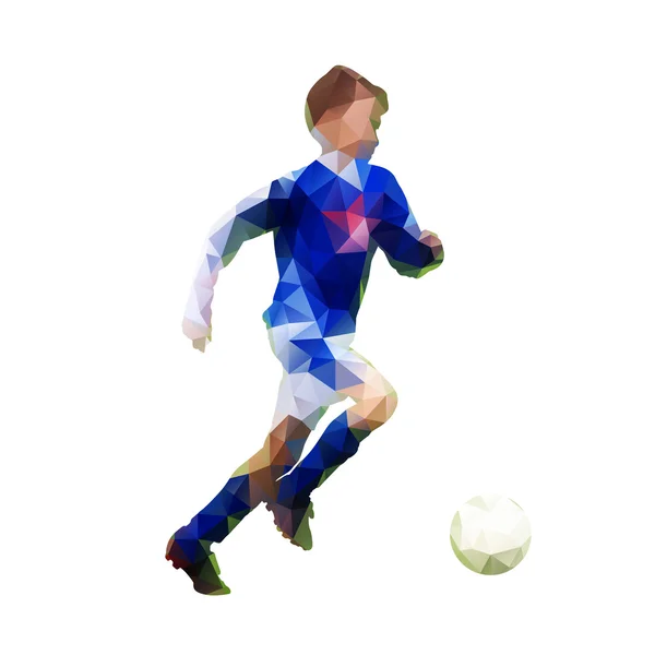 Joueur de football, silhouette vectorielle géométrique abstraite — Image vectorielle