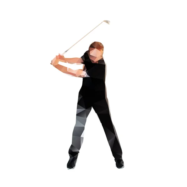 Jugador de golf, silueta vector abstracta. Golfista poligonal — Vector de stock