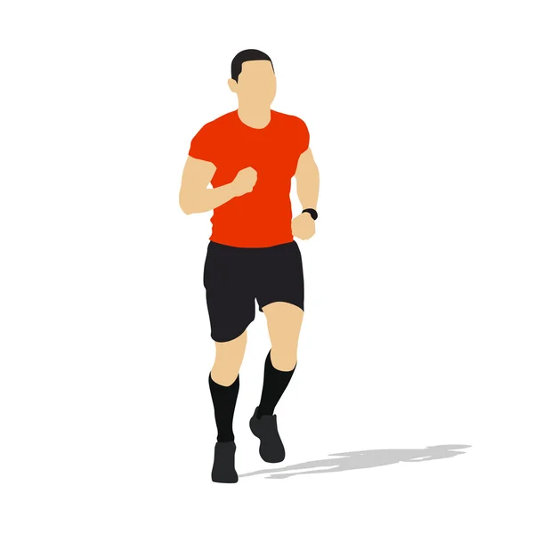 Hombre corriendo, ilustración vectorial plana — Vector de stock