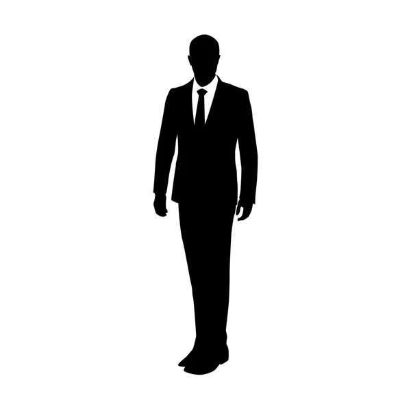 Silhouette vectorielle d'un homme debout dans un costume lors de la conférence. Bu ! — Image vectorielle