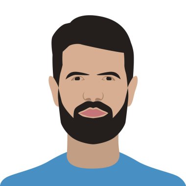 Adam avatar simge, hipster karakter. Genç vektör çizim