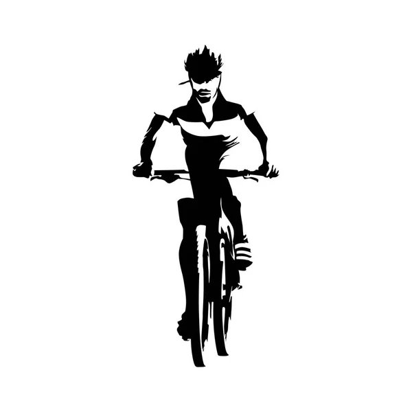 Mountainbiker, abstrakte Vektorillustration. Radeln — Stockvektor