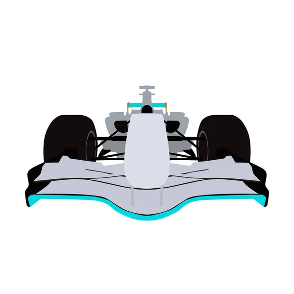 Fórmula carro de corrida, vista frontal ilustração vetorial —  Vetores de Stock