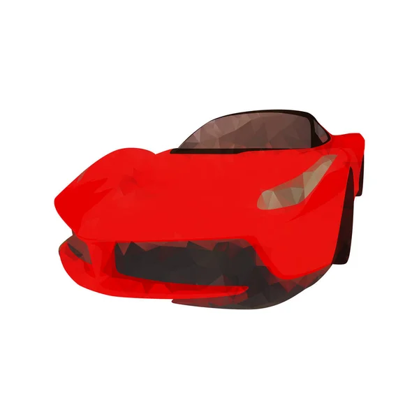 Coche deportivo poligonal rojo, ilustración vectorial — Vector de stock