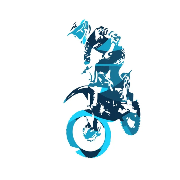 Motocross jumping freestyle rider, vector illustration — Stock Vector