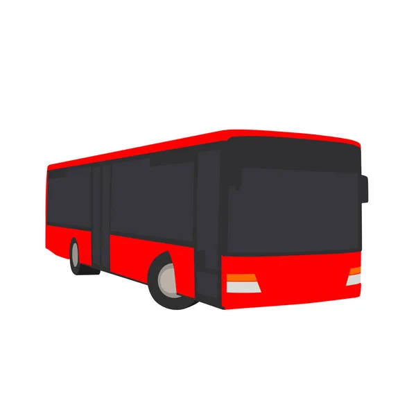 Kırmızı otobüs, ulaşım, vektör çizim — Stok Vektör