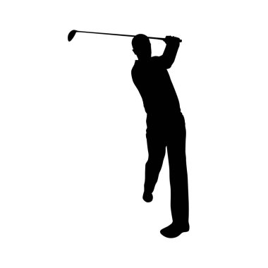 Golf oyuncu, siluet tasarlamak vektör