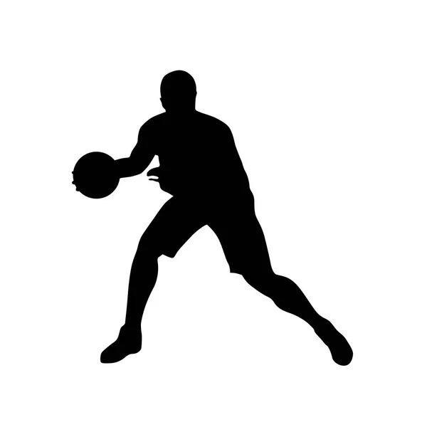 Joueur de basket, silhouette vectorielle — Image vectorielle