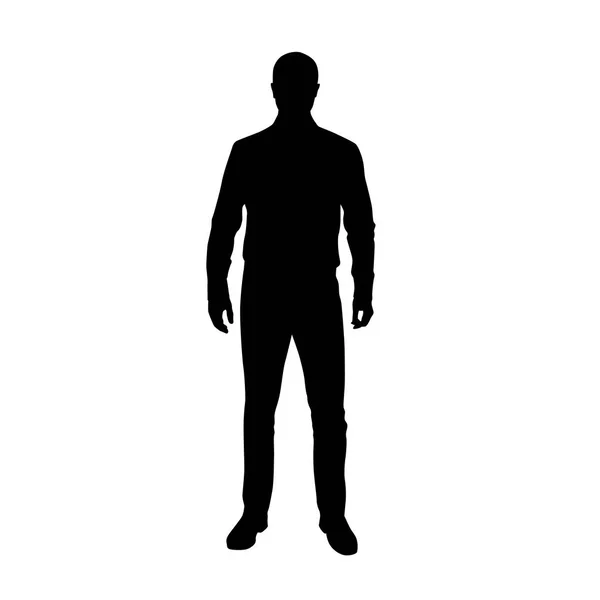 Business man in shirt, vector silhouette — Stock Vector