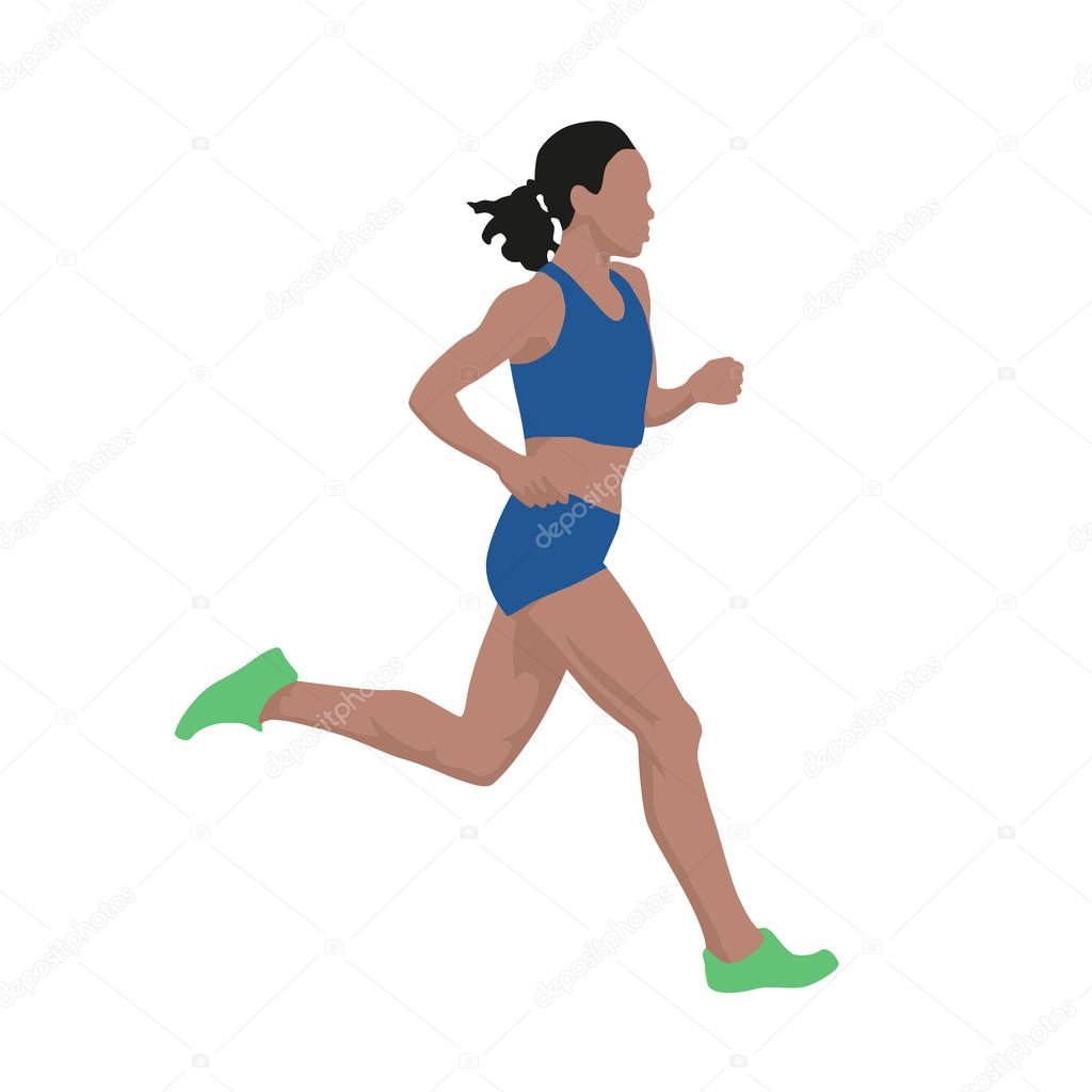 Running woman, vector illustration