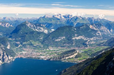 Lago di Garda, Torbole and Riva del Garda. Mountains in backgrou