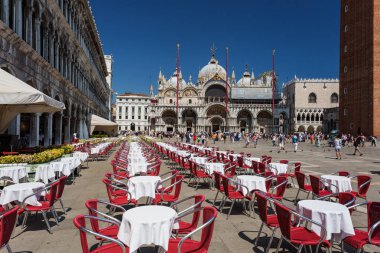 Venedik İtalya, Piazza San Marco Bazilikası'nın Saint Mar ile