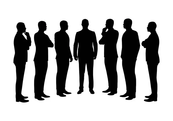 Business men, set of vector silhouettes — Stock Vector