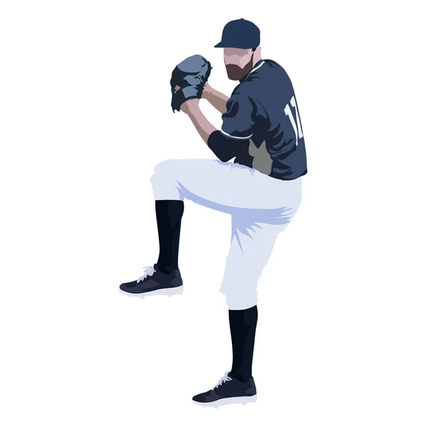 Бейсболіст, абстрактна векторна ілюстрація, вид спереду — стоковий вектор
