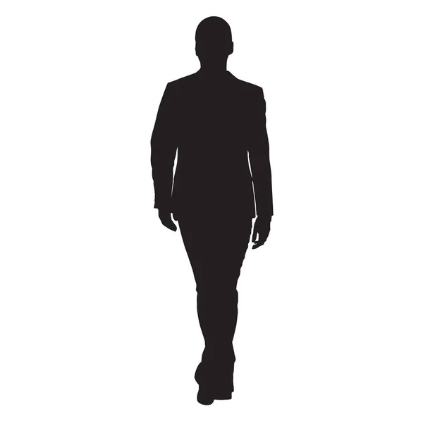 Hombre de negocios caminando hacia adelante, vista frontal del hombre adulto en traje, i — Vector de stock