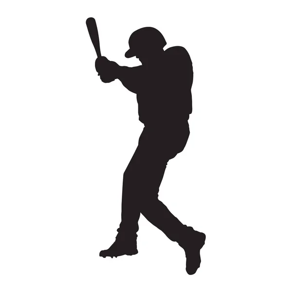 Baseballspieler, Seitenansicht, Teigvektor-Silhouette — Stockvektor