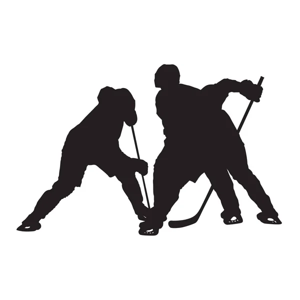 Ice hockey face off, vector silhouette — Stock Vector