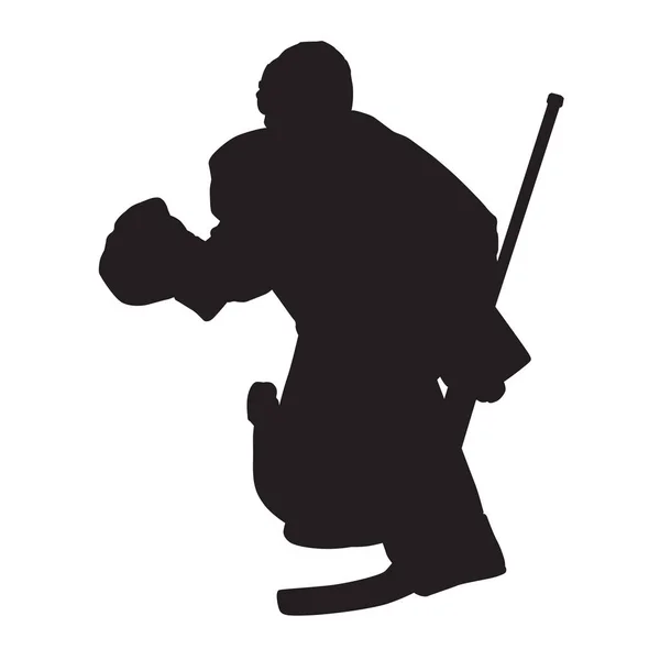Хоккейный вратарь, векторный силуэт — стоковый вектор