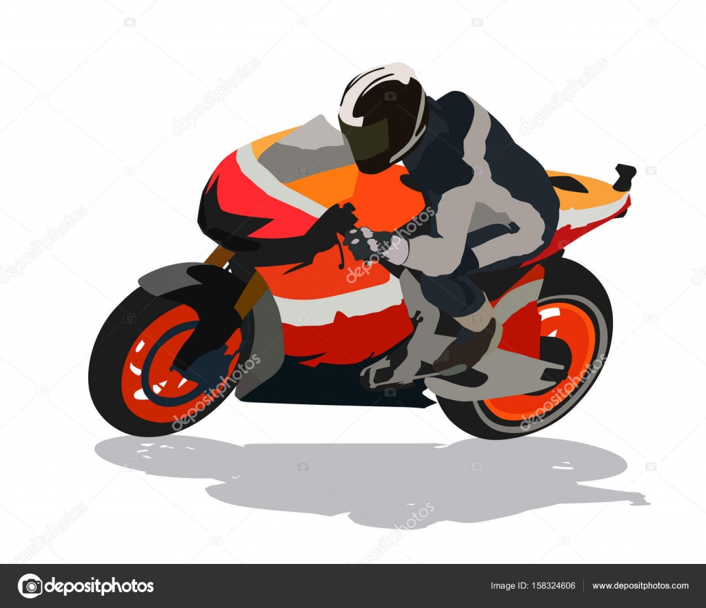 piloto de moto, vetor de ilustração de corrida de moto em fundo