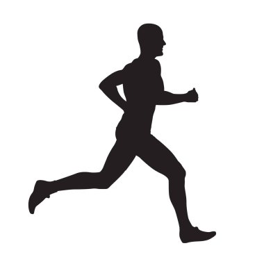 Runner izole vektör siluet